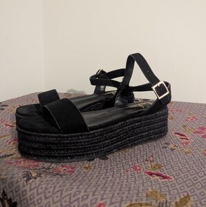 LuLu's Black Platform Sandals